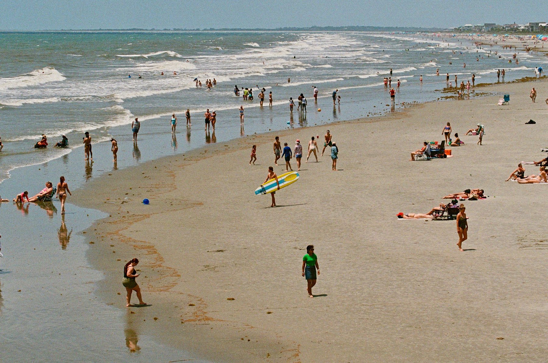 Folly Beach shoreline, shot on film